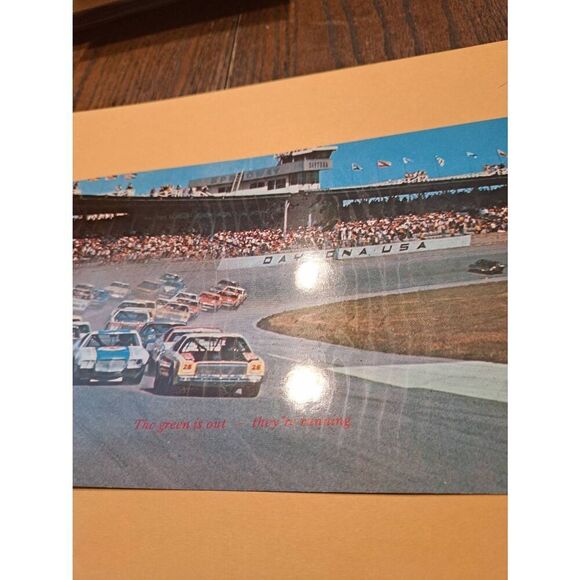 Vintage Daytona Speedway 9x6 Postcard Green Flag Start Racing Cars Photo - Picture 3 of 5